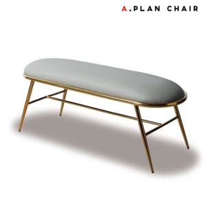 [에이플랜체어]T5 골드 가죽 3인 벤치의자(TBG520)