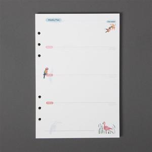 6공다이어리속지 포켓 앵무새 6공 다이어리속지 A5 주간 다이어리리필