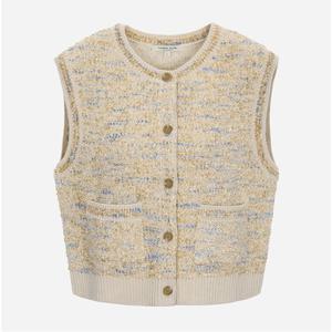 [써스데이아일랜드]트위드 믹스 라운드넥 니트 베스트 T258MVT249W