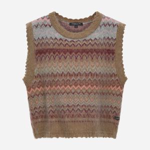 [써스데이아일랜드]자카드 라운드넥 니트 베스트 T258MVT252W