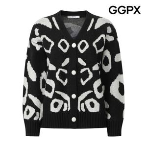 [지지피엑스]호피 패턴 버튼 니트 가디건 GPCKG015F