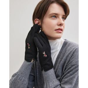 [선물포장+쇼핑백] [DCGV5F203BK][여성장갑]블랙 울 닥스훈트자수스마트폰터치