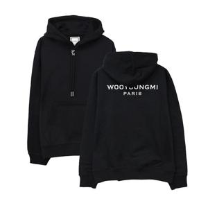 우영미 백로고 후드티 블랙 W253TS37723B