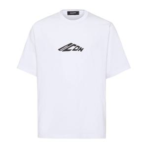 디스퀘어드2 로고 프린트 루즈핏 크루넥 티셔츠 S79GC0096D2003