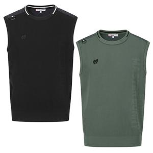 [양말증정]남성 로고 레터링 포인트 니트 베스트 (411D3SV201)