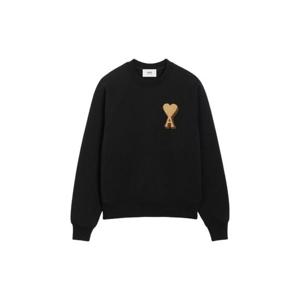 AMI아미 빅 하트 로고 코튼 스웨트셔츠 블랙 USW771-747-001