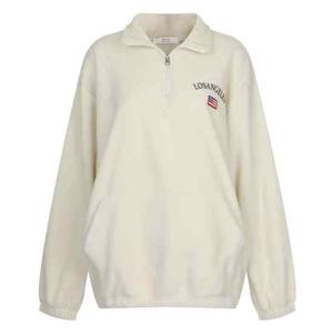 샵앤) 국산 여성 반집업 LA나염 후리스 아노락 맨투맨 MER-WSH-21000-크림