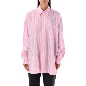 26 SS 보테가 베네타 스트라이프 오버사이즈 핏 셔츠 핑크 757961V35K0