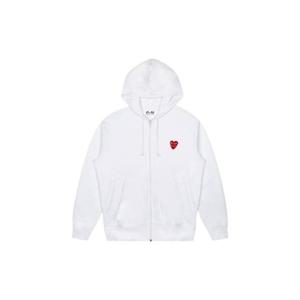 Play Comme des Garcons플레이 꼼데가르송 더블 하트 후드 집업 화이트 AX-T294-051-2