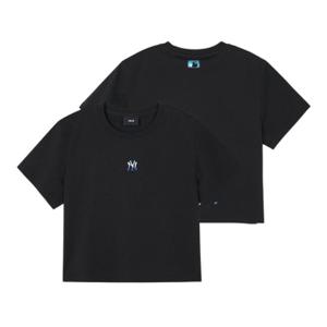 MLB 베이직 에슬레저 슬림 크롭 반팔 티셔츠 OO 3FTSBA343 50BKS