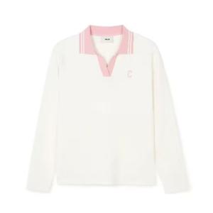 MLB 여성 베이직 스몰로고 긴팔 카라 티셔츠 OO 3FPQB0141 45CRS