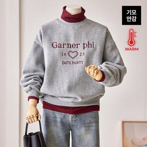 [커스텀에이블] 자수 하트 루즈핏 기모맨투맨_T2601TS003A