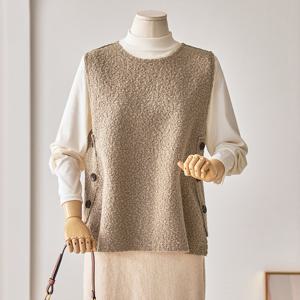 [커스텀에이블] 옆단추 뽀글이 조끼_T2601VT001A