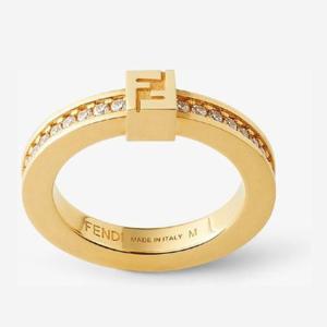 펜디 FF 큐브 스퀘어 로고 크리스탈 반지 8AL217ATEP F089U F08