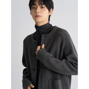 (45615ACM44) [에잇세컨즈] 헤비게이지 라운드넥 카디건  애쉬