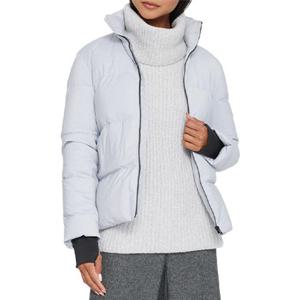 띠어리 스탠드 카라 푸퍼 자켓 숏패딩 실버 L095406R