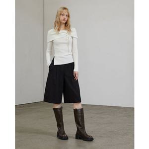 [에고이스트] ER4WQ262 원턱 와이드 벨티드 버뮤다 팬츠 (25년 겨울)