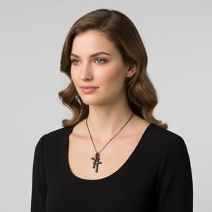 다미아니 20062176 메트로폴리탄 더블 크로스 다이아몬드 18K 블랙골드 목걸이