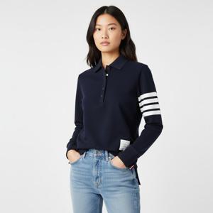 톰브라운 사선완장 여성 폴로 긴팔티   FJP053G-07976-415