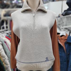 크로커다일레이디 DP01 반집업니트베스트 CLEWSW111