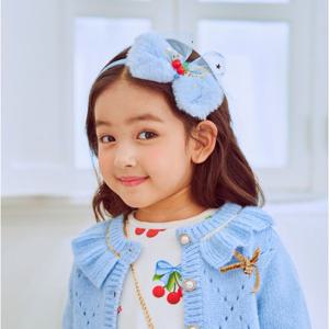 [프랜치켓] 여아키즈머리띠 하늘색 퍼 헤어밴드 Q56DG5121N4