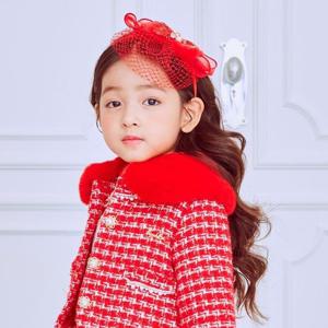 [프랜치켓] 여아크리스마스머리띠 레드 베일 헤어밴드 Q56DG5081R1