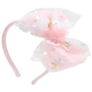 [프랜치켓] 여아공주머리띠 핑크 리본 퍼 헤어밴드 Q56DG5021P1