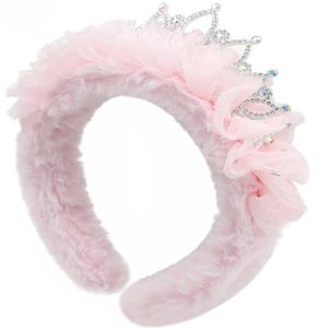 [프랜치켓] 여아키즈머리띠 핑크 퍼 왕관 헤어밴드 Q56DG5131P1