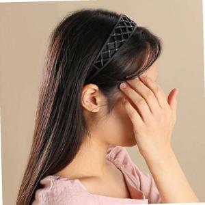 (엔젤슈슈) 큐빅 메쉬 헤어밴드 무광 블랙 머리띠