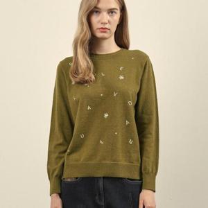 올리비아로렌 HC14 레터링 하프넥 풀오버 VOCBL4W9352