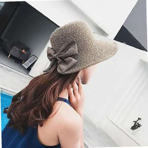 여름 라운드 백리본 밀짚 비치 버킷햇 벙거지모자