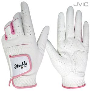 제이빅-웰스 반양피 여성골프장갑 화이트 양손