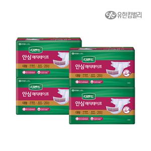 디펜드 안심 매직테이프형 재부착식 성인기저귀,대형,남녀공용,20개입,4개