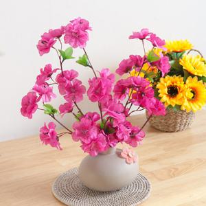 진달래 조화 화병 봄소식 set 37cm 인테리어 꽃 테이블 장식 소품 행사 꾸미기