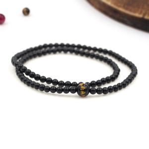 에르모사 젬스톤 G100_108주 블랙마노 연꽃아미타불(염주 불교)