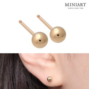 [미니아트]14K 골드 필드 4mm 베이직 볼 데일리 스터드 귀걸이
