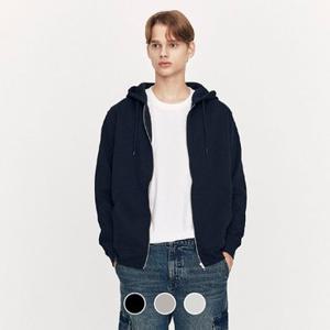 [백화점][지오다노] 남성 겨울 기모 레귤러핏 솔리드 무지 면 후드 집업 티셔츠 025924