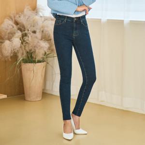 [진마니아]진청 허리스판 본딩기모 더블컷팅 스키니 데님 팬츠