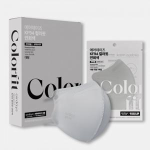 [에어데이즈 컬러핏] KF94 새부리형 마스크 중형 100매 (9종)