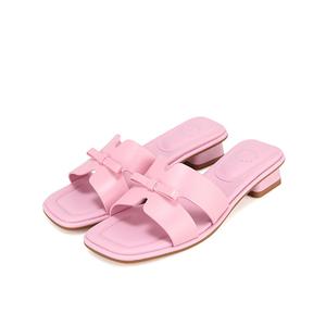 [바바라(슈즈)]러블리 리본 포인트 캐주얼 데일리 샌들 뮬 BBH361-PK