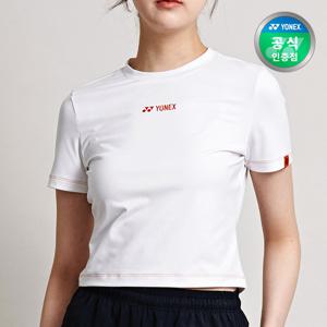 요넥스 테니스 크롭 반팔 티셔츠 여성용 화이트 245TS014F
