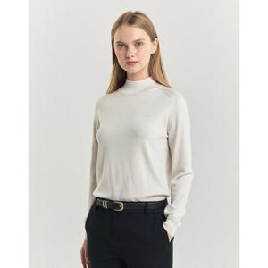 헤지스 여성 24FW 가격인하울100% 아이보리 모크넥 스웨터 HSSW4D909IV