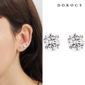 *새해특가*[도로시] 14k 모이사나이트 베이직 4프롱 귀걸이_1캐럿