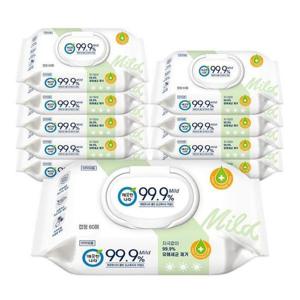 깨끗한나라 클린 손소독티슈 마일드 캡형 60매 x 10팩.