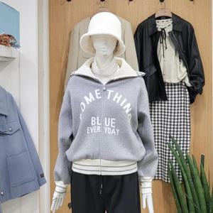 클리지 DP01 썸띵블루 니트 집업 점퍼 CO8WKC04