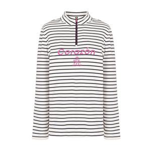 [크로커다일 레이디]스트라이프 반집업 티셔츠 CLDFTS211