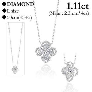 로이드 14K 튜더로즈 다이아몬드 더블레이어 목걸이 스몰 LNF24012D