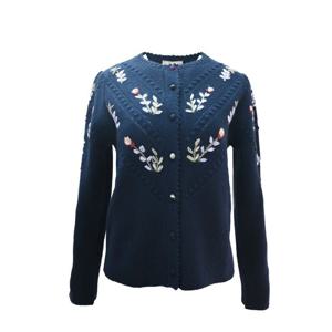 [비꼴리끄(여성)]울 자수 퍼프소매 가디건 B244KC3070