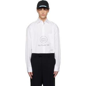 25 FW 베트멍 남성 화이트 노 포스트 클래식 셔츠 251669M192007