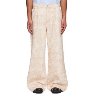 25 FW 겐조 남성 오프 화이트 겐조 파리 베르디 버기 핏 데님 진 251387M186004